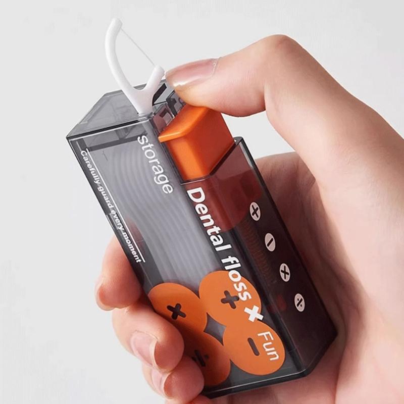 Automatic Floss Pick Dispenser Case Plastic Toothpick Organiser Leakproof Design Dental Hygiene Essential