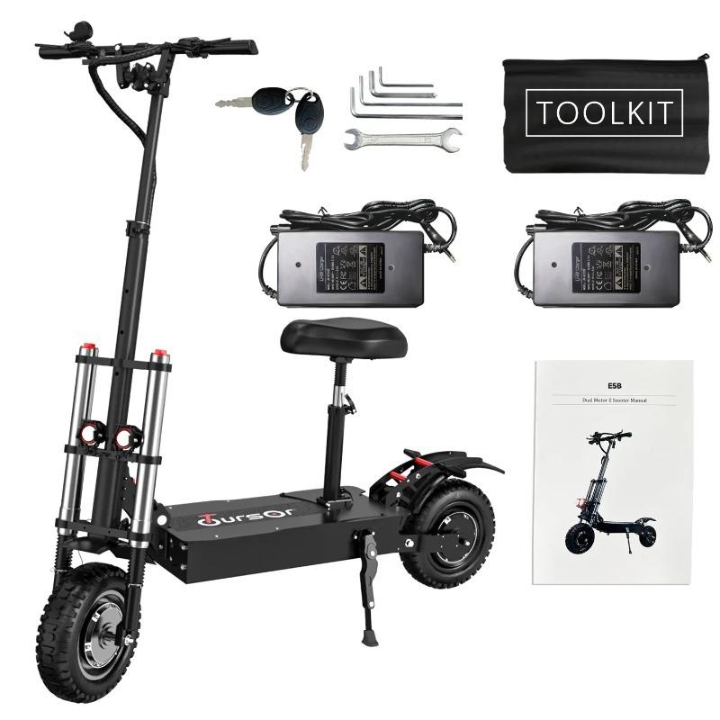 TOURSOR E5B Foldable Electric Scooter for Adults 6000W Motor 85km/h Speed 120km Range 60V40AH Battery 11-inch Off-road Tires