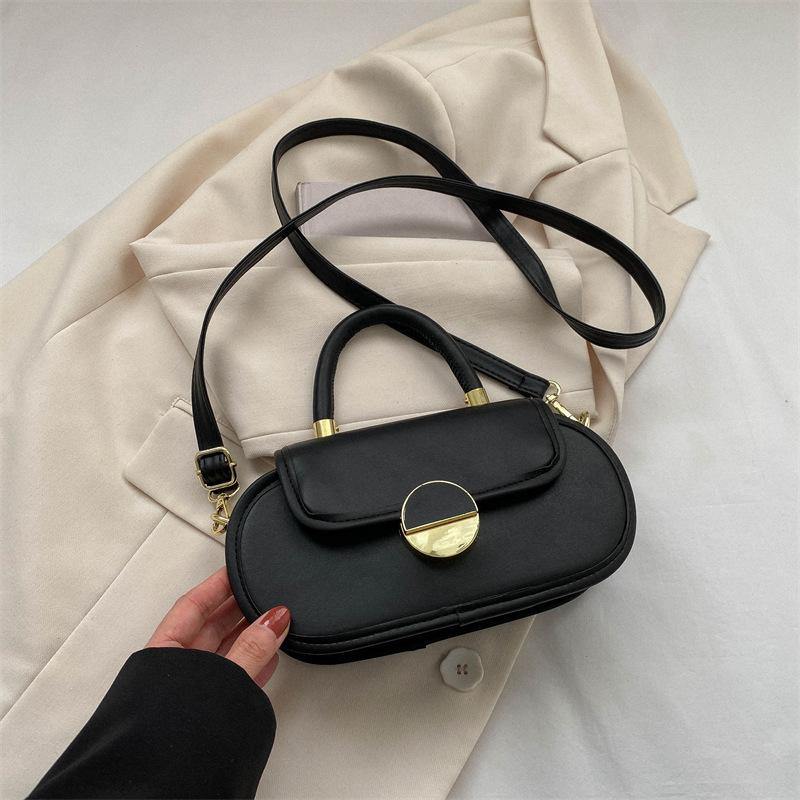 New Contrasting Color Handbag Women's Bag 2025 New Fashion Retro Saddle Bag Versatile Casual Shoulder Messenger Bag Bag