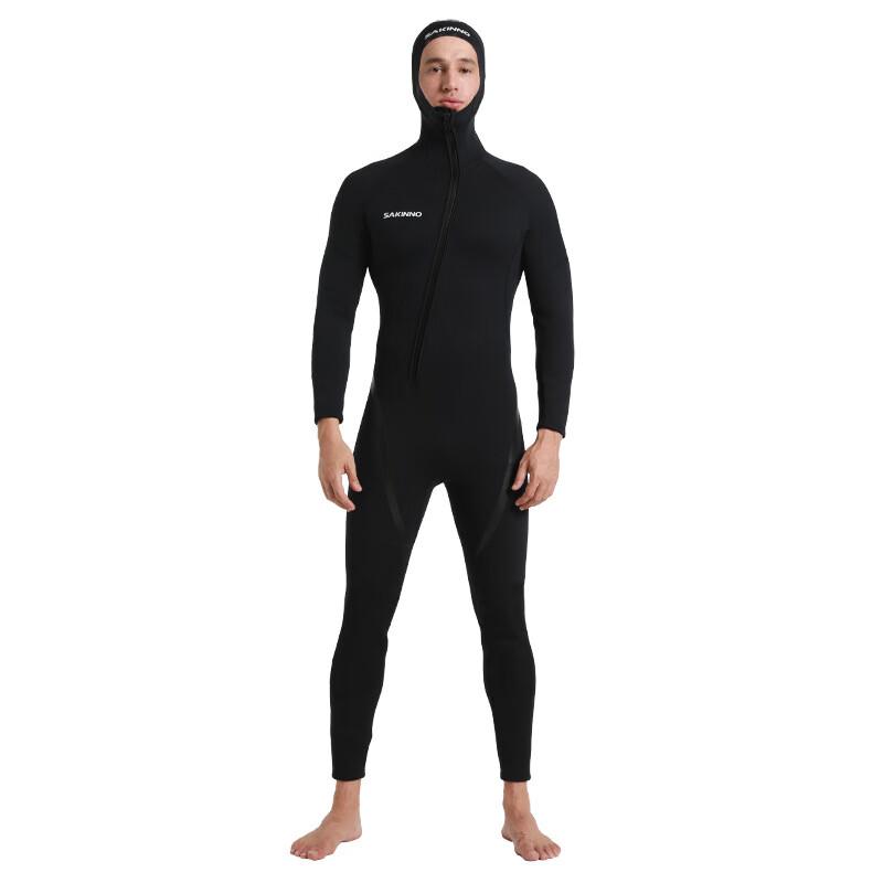 WEZHO 3mm Full Front-Zip Hooded Wetsuit