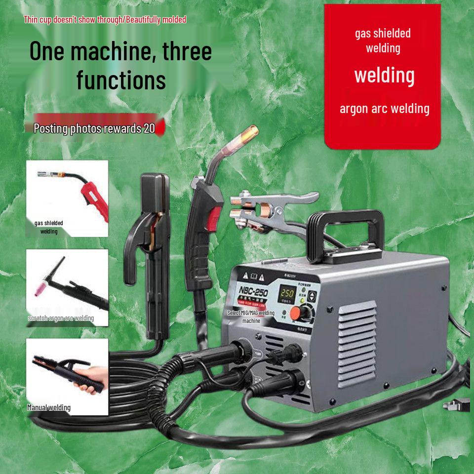 220V Gasless MIG Welder: 3-in-1 High-Power TIG, Stick, MIG Welding Set for Home Use