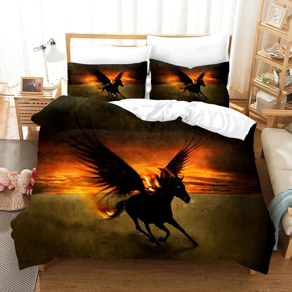 Комплект постельного белья с единорогом, художественной литературой, лошадьми для детей, пододеяльник с рисунком Aniaml, Twin King Size, 3D пододеяльник, комплект постельного белья, оптовая продажа