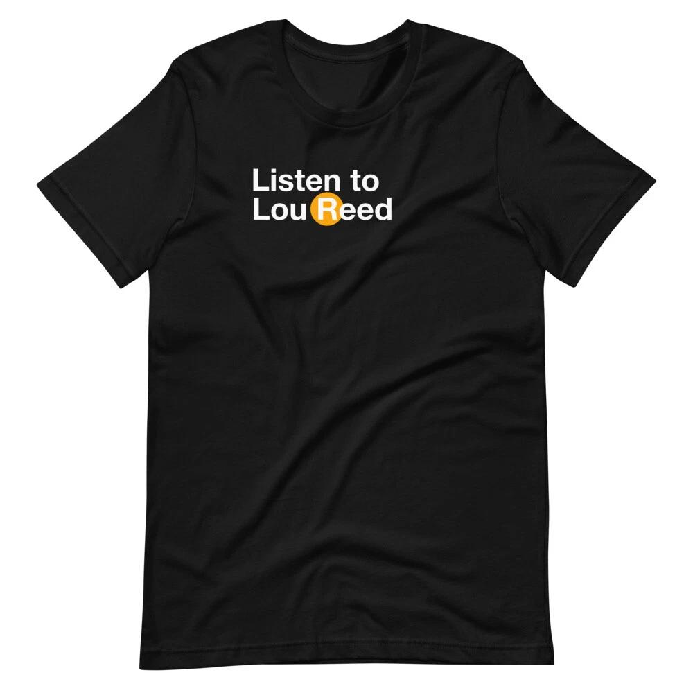 Listen to Lou Reed Subway Style Fan Art Graphic Tee Short-Sleeve Unisex T-Shirt