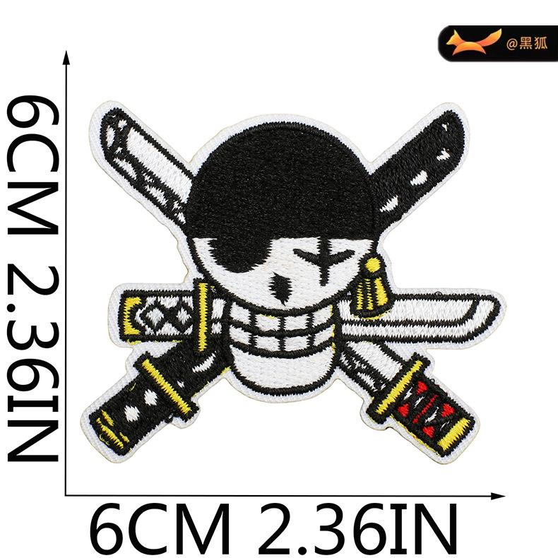 Черная лиса мультфильм анимация персонаж вышивка ткань наклейка японский цельный патч компьютерная вышивка наклейка