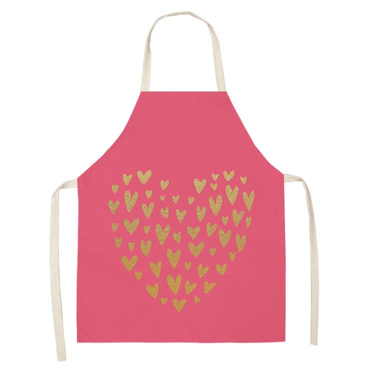 Eyelashe Love Pattern Aprons Home Cooking Kitchen Apron Cook Linen Adult Bibs Waist Baking Barista Aprons Cleaning Tools Tablier