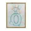 Poster Elephant On a Cloud with the Letter O Poster Elephant On a Cloud with the Letter O, 30X40 Cm, Light Oak Wooden Frame, Matte Paper 230 Gsm