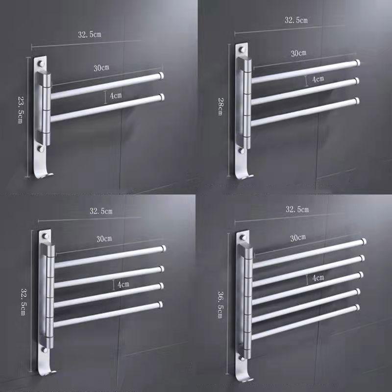 Space Aluminum Towel Rack Rotatable Multi-bar Toilet Stainless Steel Bathroom Towel Bar Hardware Pendant Rack