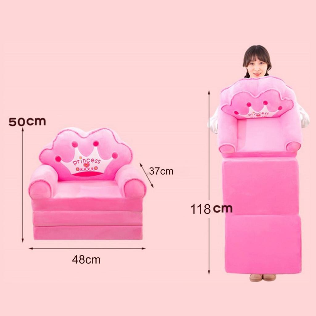 Складной детский диван, плюшевый мягкий милый детский диван-кровать с героями мультфильмов и подлокотниками для спальни для мальчиков и девочек