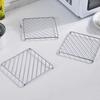 Квадратная металлическая подставка под горячее, подставки, теплоизоляционная подкладка для миски, тарелки, кастрюли, горшка, держатель для кухонной утвари, сервировочная салфетка, кухонные инструменты