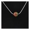 Stones and Minerals. Necklace 1 Unakite Pearl 8 Mm Stainless Steel Chain.