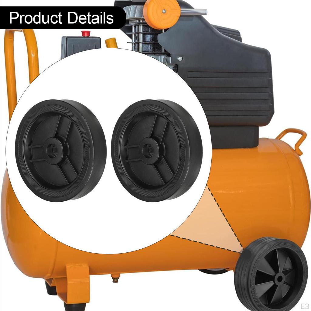2 Pieces Air Compressor Wheels for Easy Mobility Practical Repairing Wear Resistant Replacement