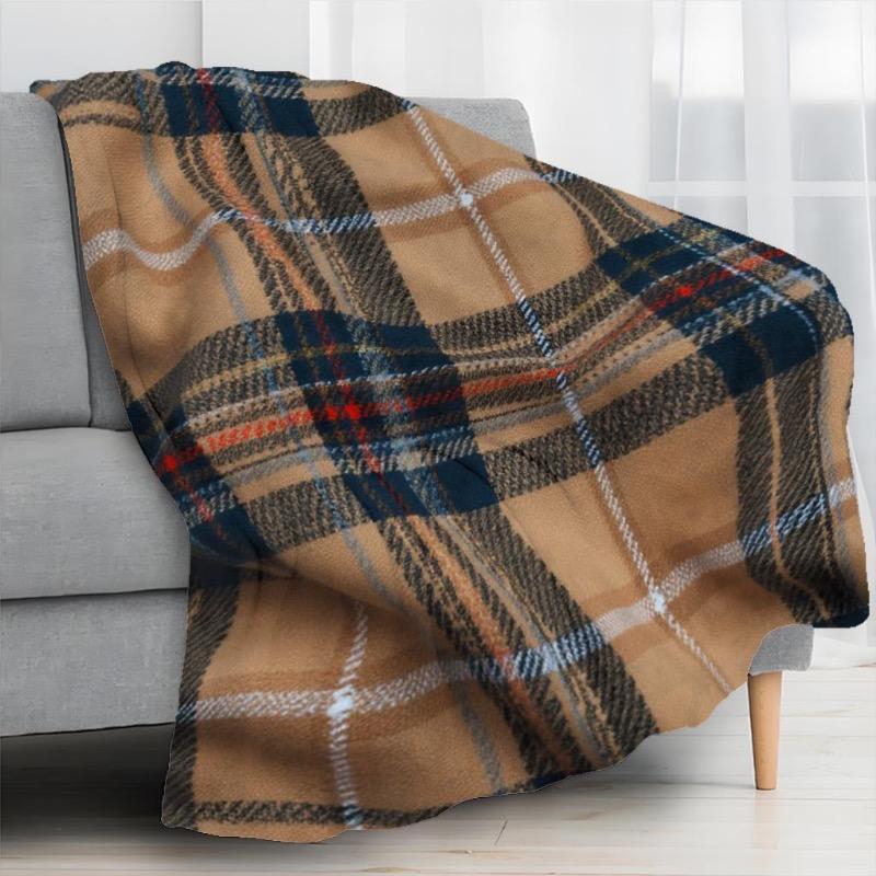 Классическое фланелевое одеяло в клетку - Мягкое покрывало для четырех сезонов, подходящее для кроватей, диванов или - Удобный подарок с шотландским клетчатым узором