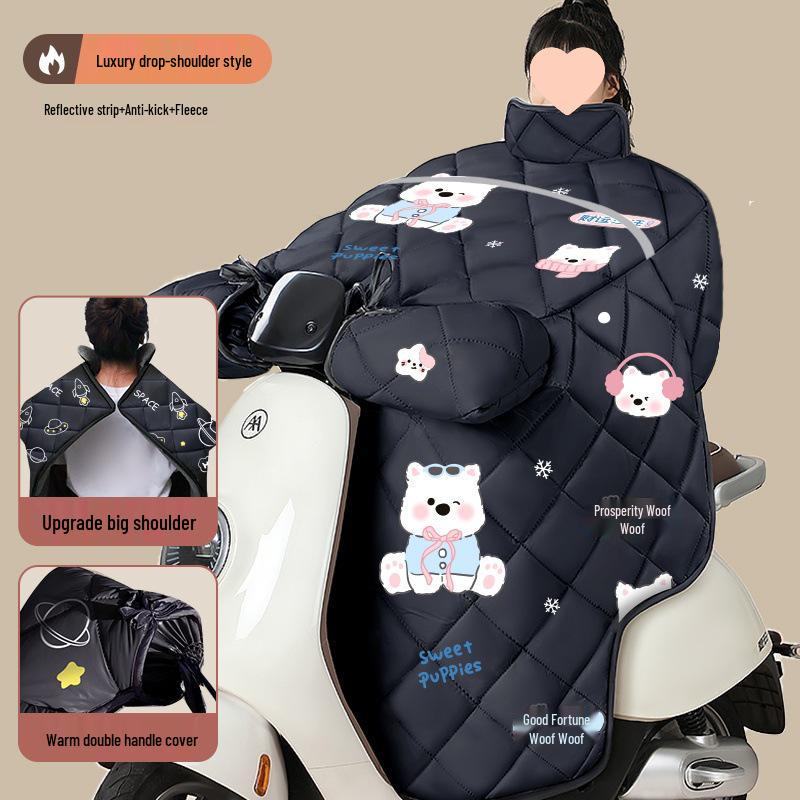 Four-Season Waterproof Windproof Plush Motorcycle Windshield Cover