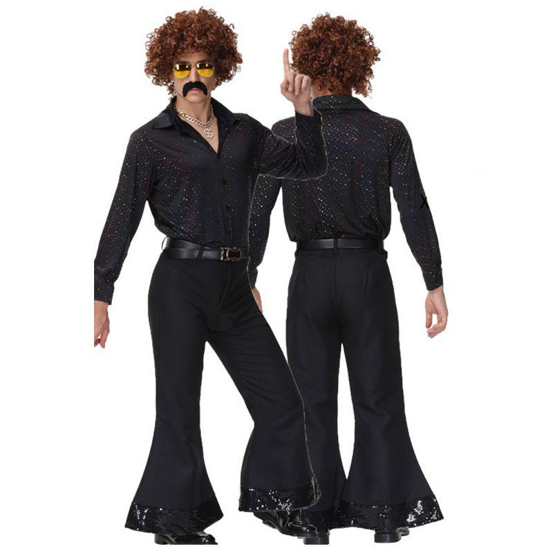 Костюм для косплея в стиле ретро-диско 70-х годов, Хэллоуин, маскарадная вечеринка, хип-хоп набор, женский, мужской
