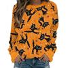 2025 Autumn and Winter Halloween Element Explosion 3D Digital Printing Women's Crew Neck Sweater