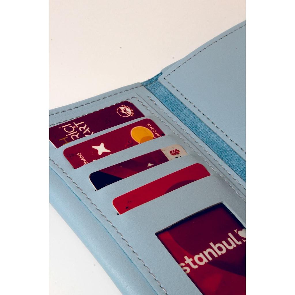 Soft Leather Orange Women's Wallet Accessory With Snap Fasteners, Multi-compartments, Zipper In The Middle And Phone Holder