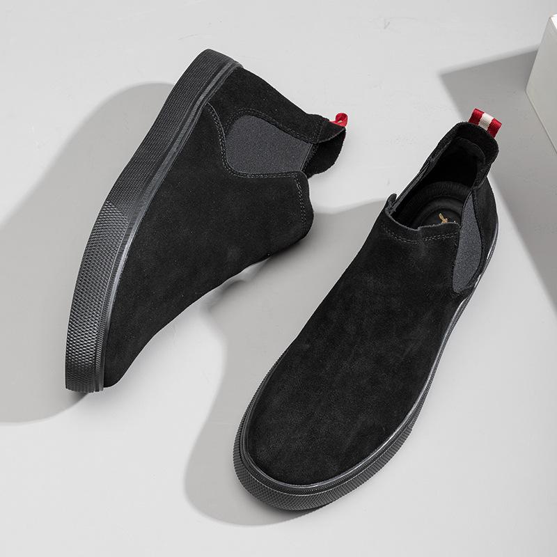 Зимние ботинки Мартин мужские бархатные две хлопковые обуви корейская версия обувь с высоким верхом теплые ретро британские короткие ботинки