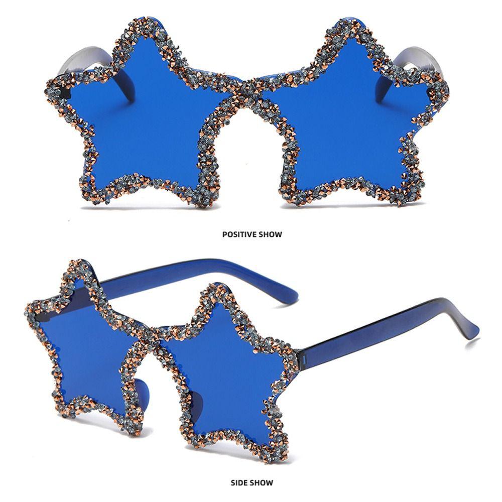 Pentagon Rhinestone Pentagon Sun Glasses UV400 Protection Shades Star Shaped Sunglasses Unisex