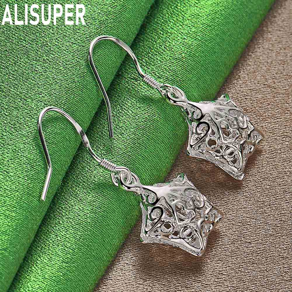 Серьги-подвески для пирсинга в форме полой звезды из стерлингового серебра 925 пробы, модные свадебные украшения