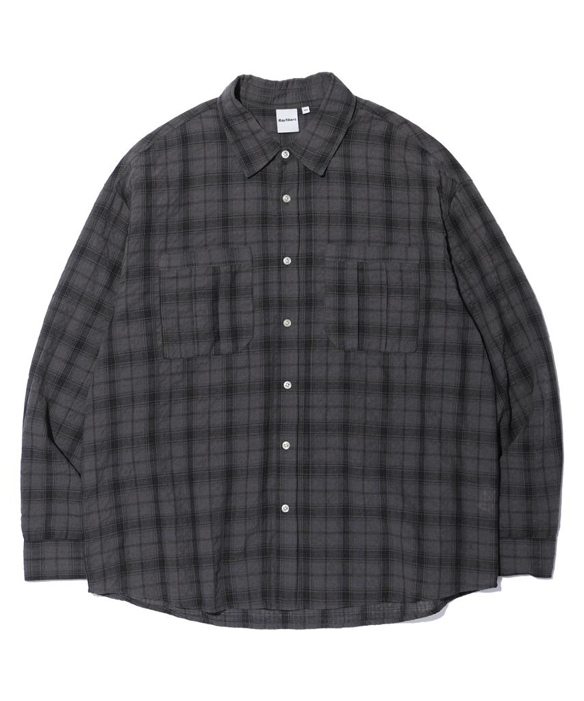 RAYFIKERS Seersucker Check Shirt Charcoal (Mp2Yu315-075)