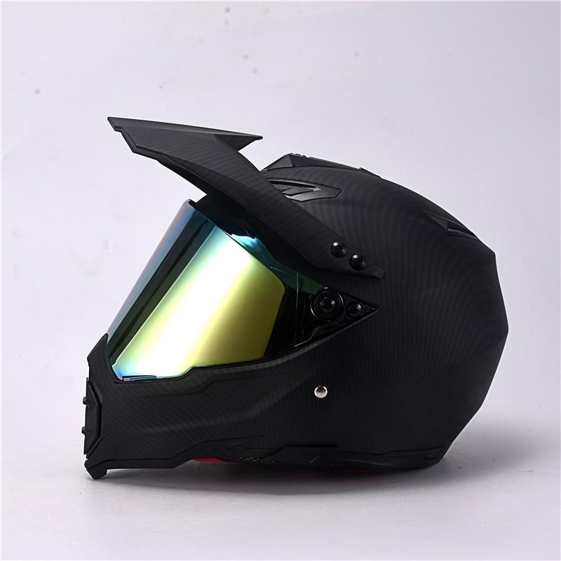 Carbon Fiber Texture ABS Full Face Helmet Motorcycle Off-road All Season Men Women