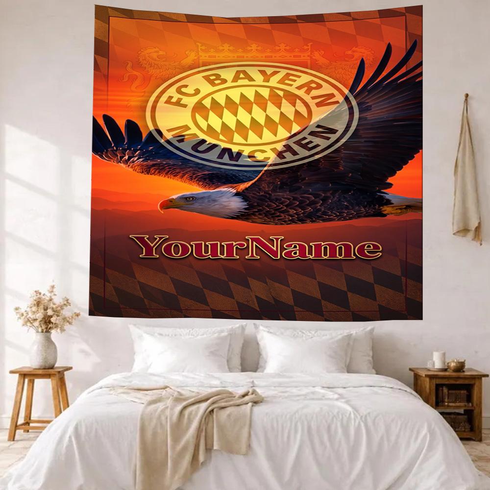 Bayern Munich Custom Your Name Wall Decor Tapestry Art For Pet Memorial Birthdaywedding Party Backdrop Family Gift