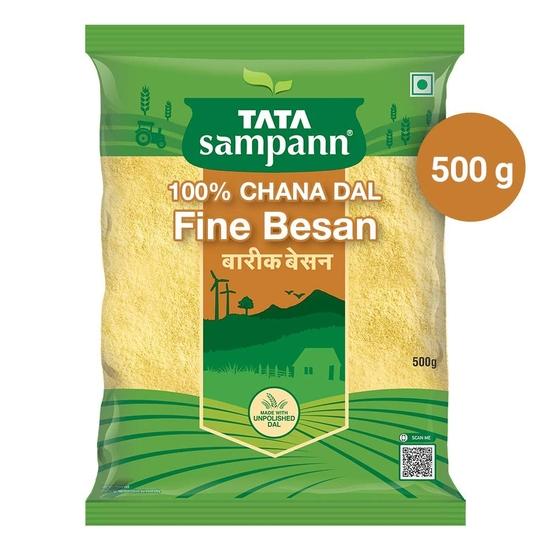 Tata Sampann 100% Chana Dal Fine Besan, 500g pack of 2
