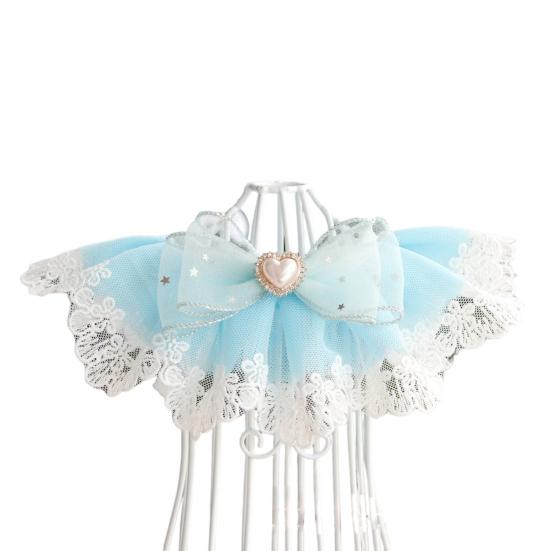 Cat Lace Collar Faux Pearl Decoration Soft Comfortable Pet Cat Dog Bowknot Saliva Towel Daily Collocation