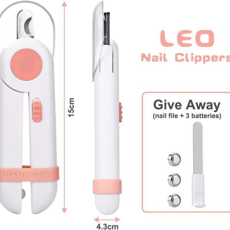 Dog Cat Pet Nail Clippers, Dog Nail Clippers and Trimmers with Safety Shield and LED Lights, Pet Toenail Clippers for Large, Medium and Small Pets,