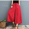 Plus Size Summer Cotton Linen Wide-Leg Pants - Lightweight, Versatile Eight-Point Culottes