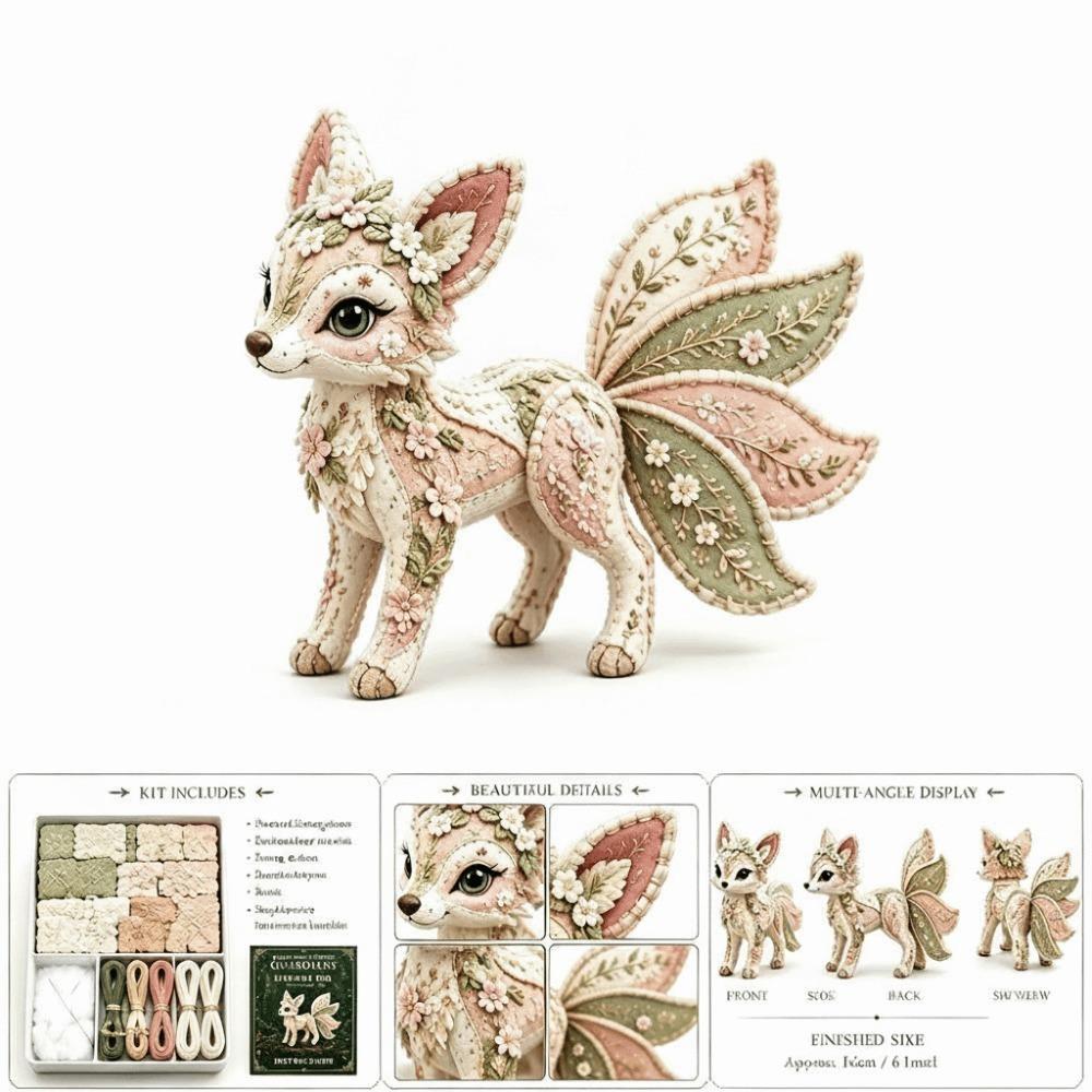 Floral Fabrics DIY Sewing Kit Creative Design Animal Toy Craft Fabric Sewing Kit  For Craft Lover