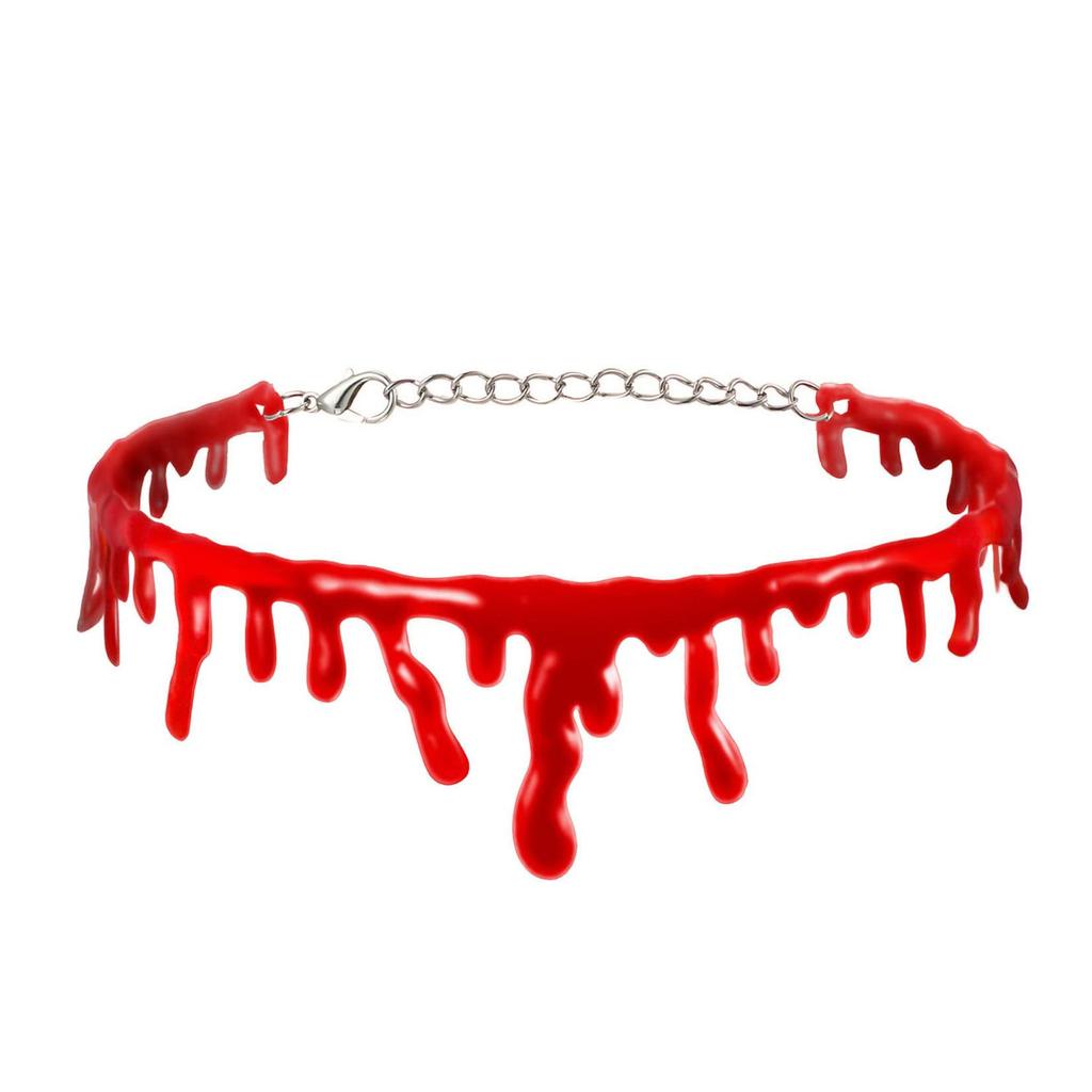 1Pc Halloween Blood Necklace Women Chokers Necklaces Halloween Party DIY Decorations Haunted House Horror Props Kids Toy Gift