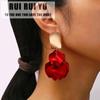 RUI RUI YU 1 пара серег из сплава в стиле ретро, ​​креативные простые красные серьги в форме лепестков