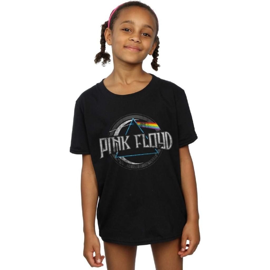 Футболка Pink Floyd Girls Dark Side of The Moon с круглым логотипом, 9-11 лет, черная