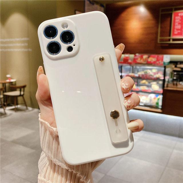 Чехол-держатель с ремешком на запястье для Iphone 13 14 Pro Max 12 11 Xs Max Xr 7 8 Plus 13pro, мягкий силиконовый чехол ярких цветов, задняя крышка