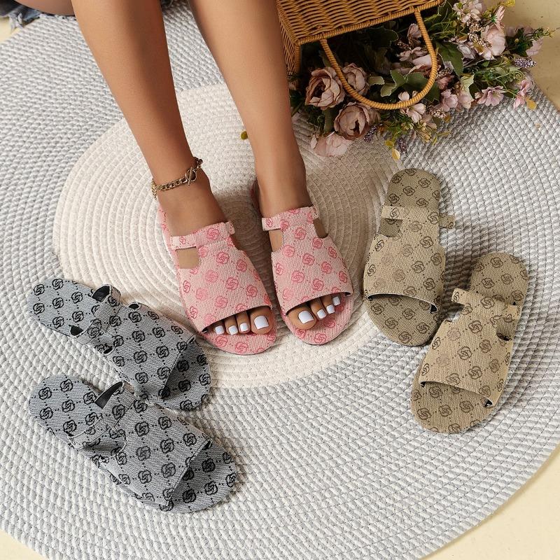 Fashion New Style Women Sandals Fashion Flat Women Slippers Peep Toe Low Heel Beach Shoes Casual Slides Slippers Anti Slip Women Sandals