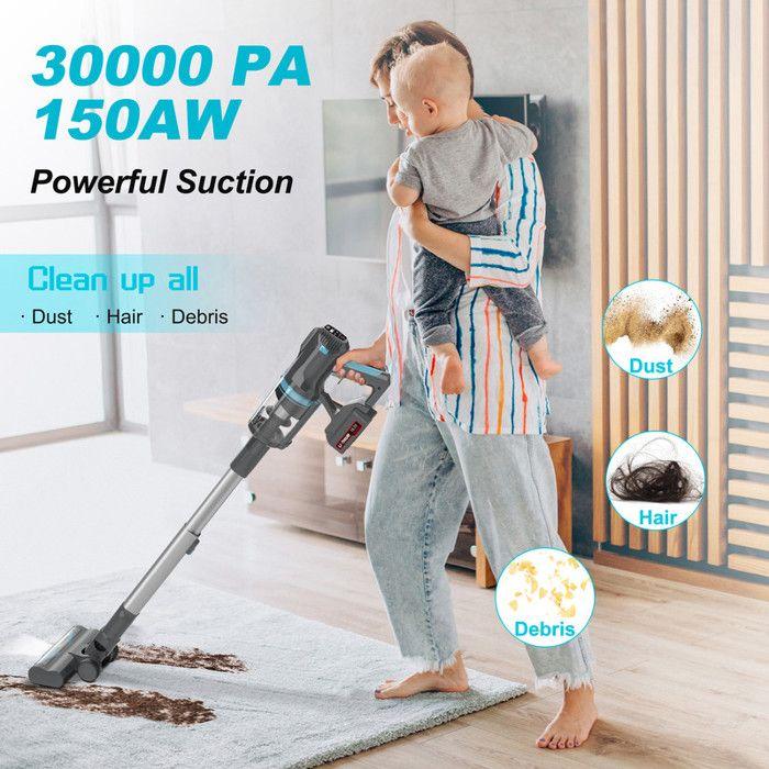 Aspirateur à main UMLO V11, filtration quintuple haute efficacité, nettoyage sur plusieurs types de surfaces bleu-gris