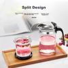 KAMJOVE Glass Teapot with Detachable Inner Liner, Tea Infuser Cup for Loose Leaf And Flower Tea, Tea-Water Separation Cup K-211