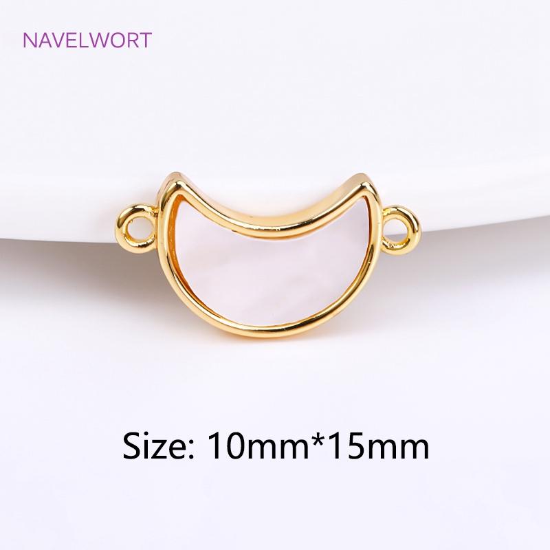 Trendy 18K Gold Plated Natural Shell Charms Round Pendants For Bracelet Necklace Making Supplies DIY Accessories Wholesale
