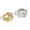 Fashion Irregular Concave Convex Gold Silver Color Ring Width Open Finger Ring For Women Men