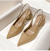 Summer New Pointed Solid Color Simple Shallow Mouth Comfortable Women's Outwear Back Strap Fashion Sandals High Heel Pumps