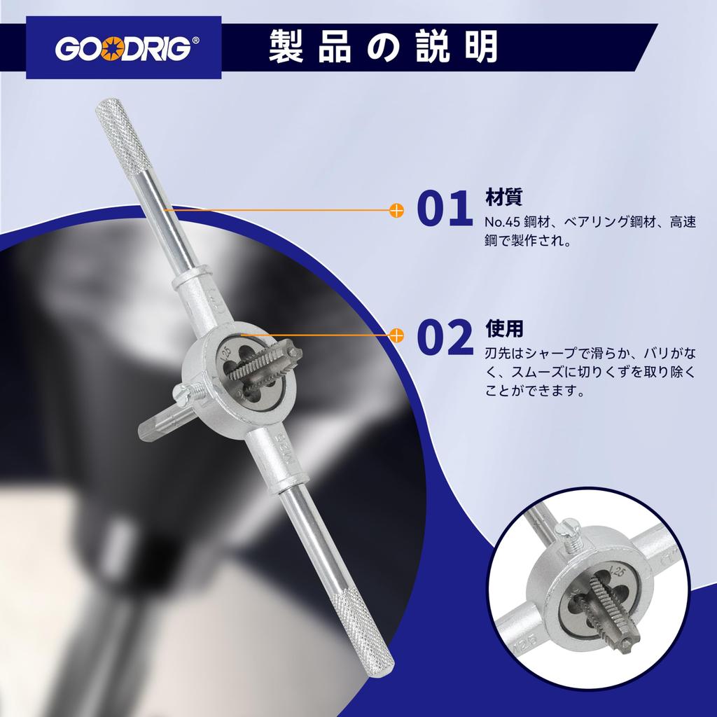 Набор из 20 предметов для нарезания резьбы и плашек для восстановления резьбы, включает метчик, плашкодержатель и кейс для хранения