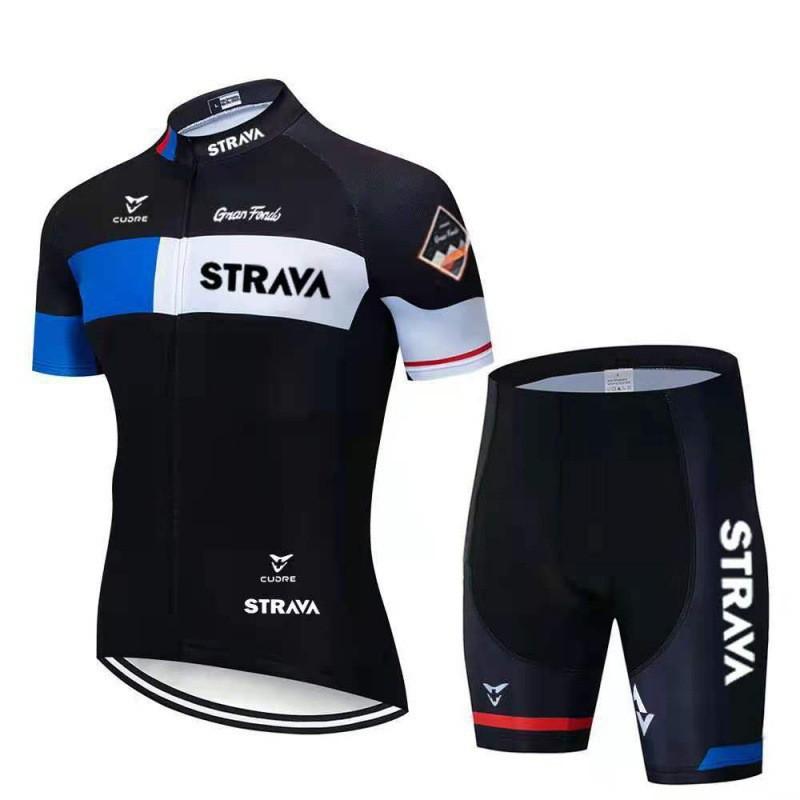 Хит продаж Велосипедная одежда Комплект с коротким рукавом STRAVA Мужская Женская Горный велосипед Спортивное оборудование Быстросохнущая Дышащая