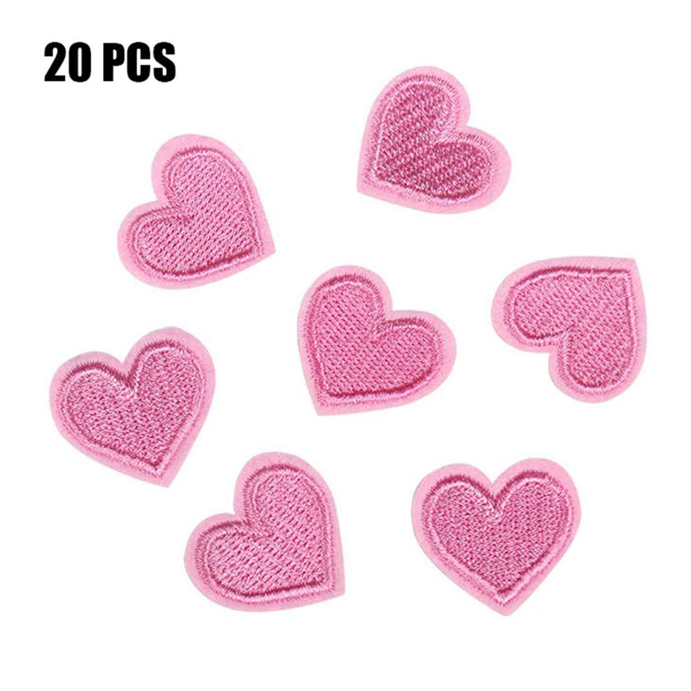 20pcs/lot Iron On Love Heart Patches Badge Appliques Clothes Sticker