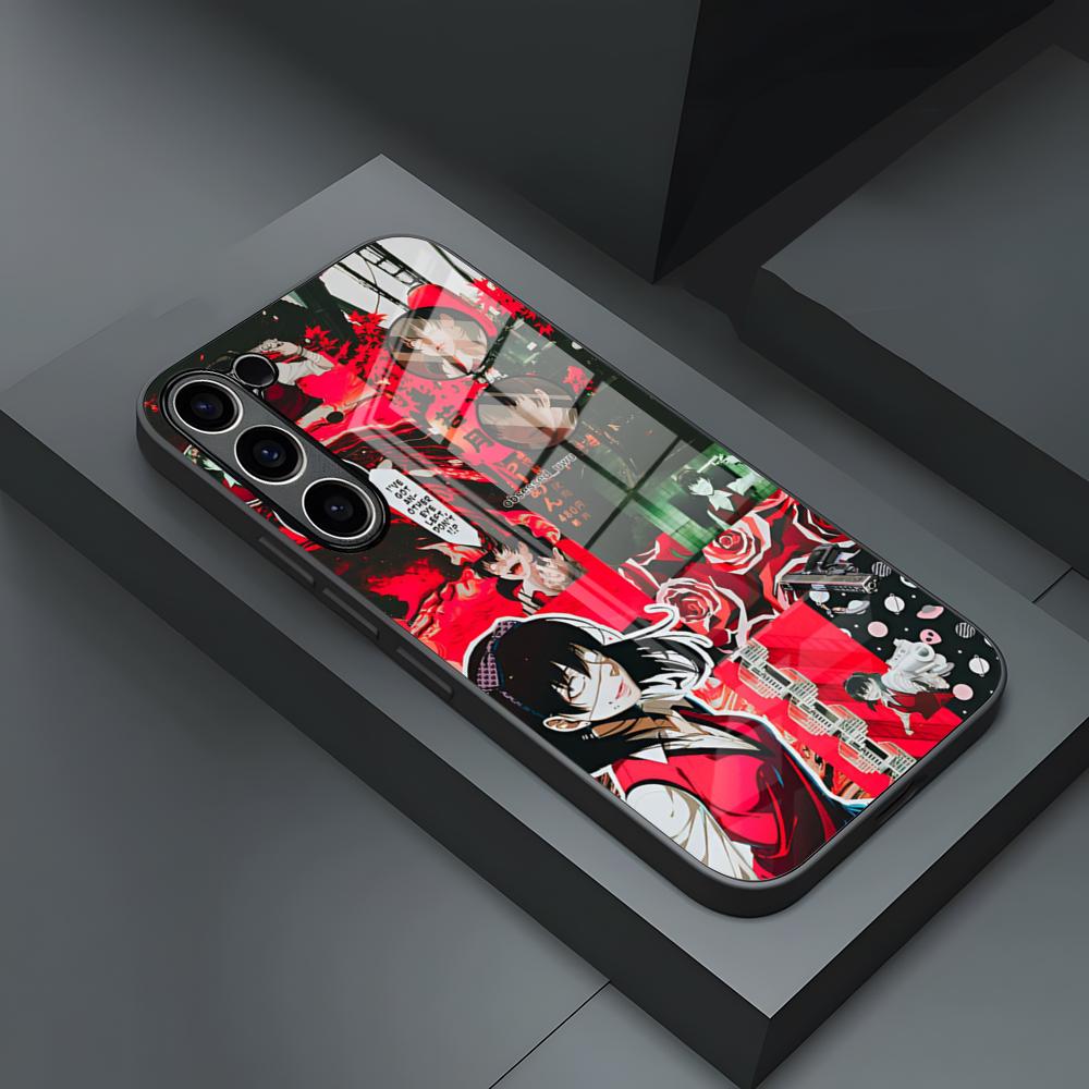 Чехол для телефона Kakegurui Midari для S24 Ultra Samsung S23 S22 S20 Fe S21 Plus Galaxy A54 A34 A24 A53 A13 A13 A16 Стеклянная крышка