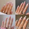 Press On Nails Full Cover Artificial French Fake Nails Nail Tips Wearable Almond False Nails