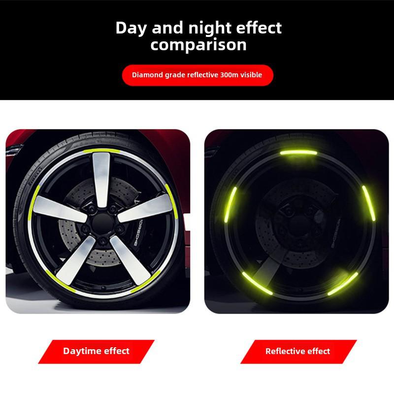 Reflective Tire Strips for Cars & Motorcycles - Decorative Wheel Stickers