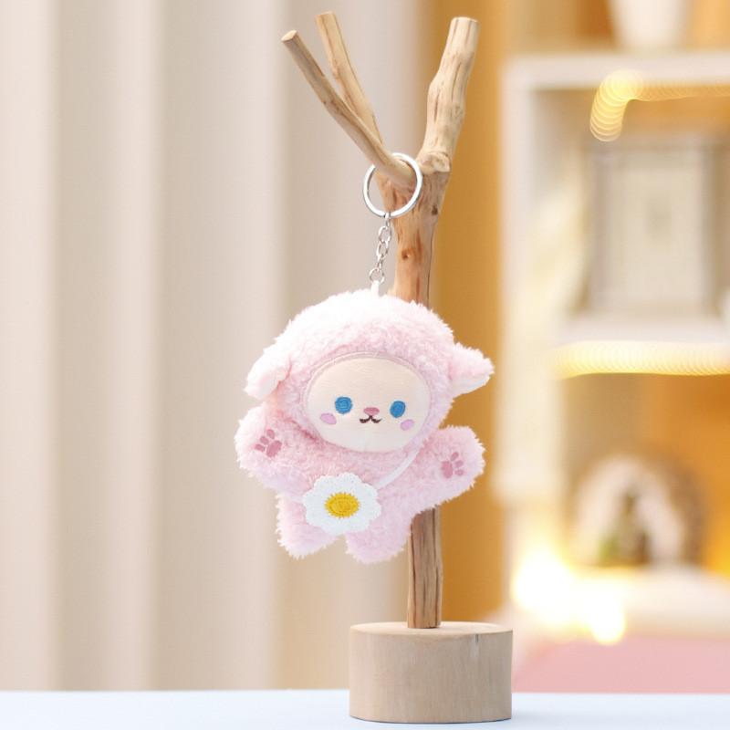 Rabbit Panda Keychain Cute Cartoon Girl Backpack Decorative Pendant Plush Doll