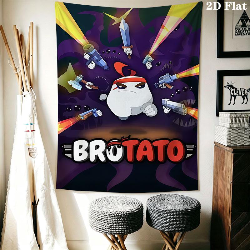 Brotato Wall Hanging Printed Fabric Blanket Decorative Tapestries for Bedroom Living Room Home Decor