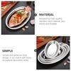 26cm Stainless Steel Oval Sizzle Platter Serving Platter Appetizer Dinner Plate Dishes For Home Restaurant